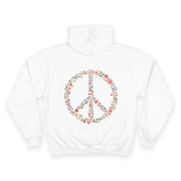Hooded Sweatshirt Collection with Floral Peace Sign Accent - Ocean State Styles