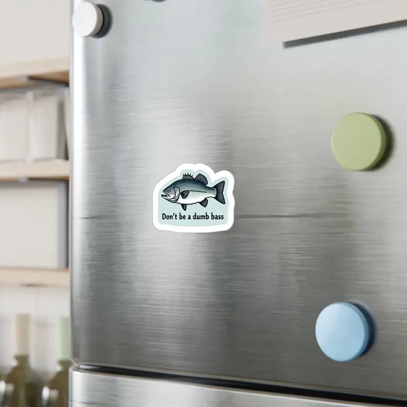 Humorous Bass Fishing Sticker for Refrigerator featuring a Bass fish design