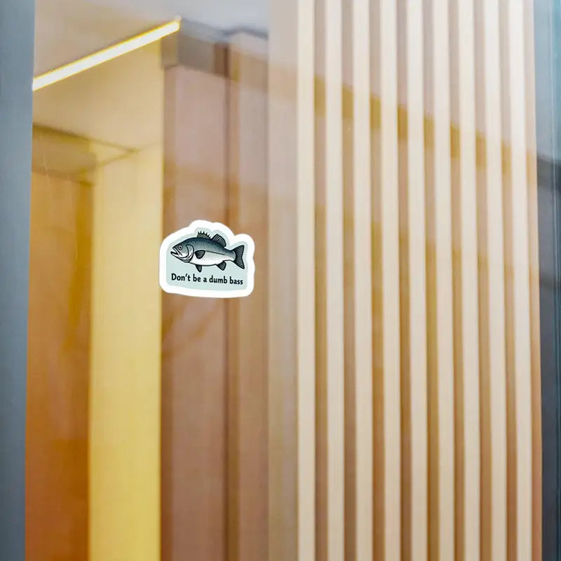Humorous Bass Fishing Sticker for Refrigerator featuring a vibrant bass fish design