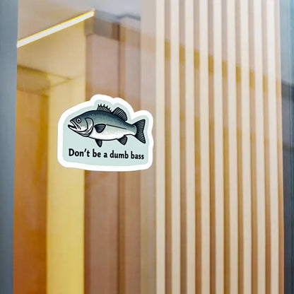 Humorous Bass Fishing Sticker for Refrigerator featuring a playful fish design