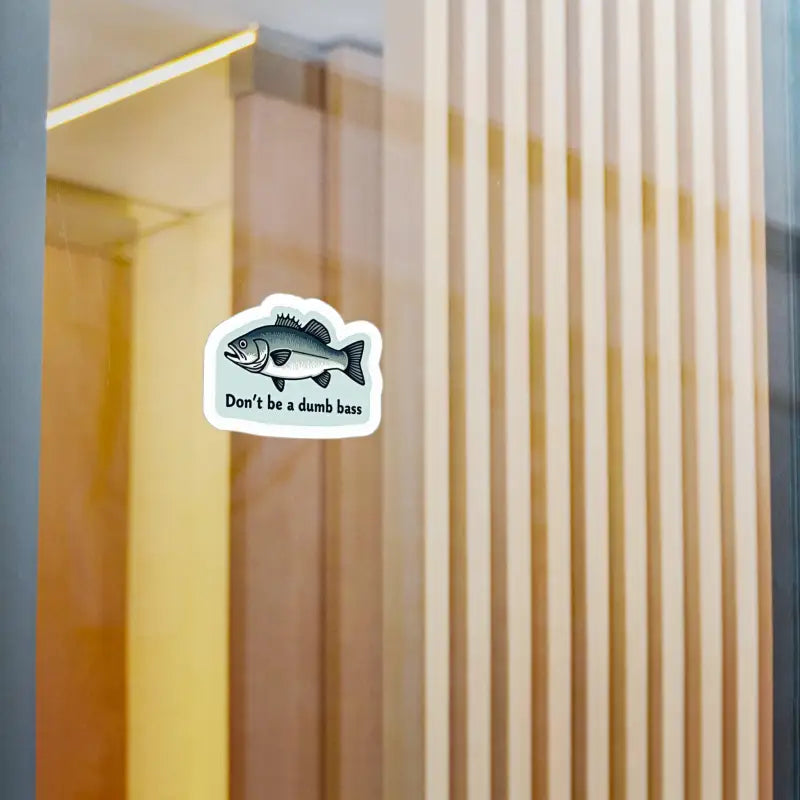 Humorous Bass Fishing Sticker for Refrigerator featuring a detailed Bass fish design