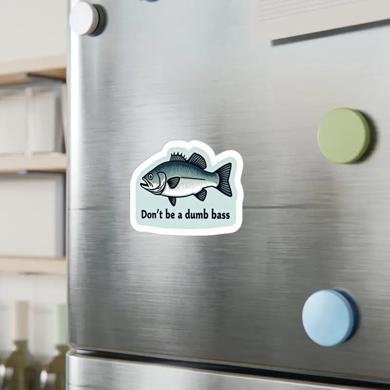 Humorous Bass Fishing Sticker for Refrigerator featuring a fish design