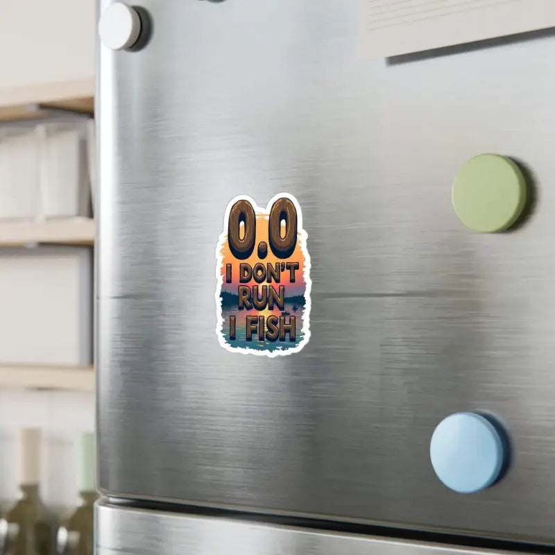 Fishing-themed refrigerator magnet for I Dont Run I Fish Sticker product display