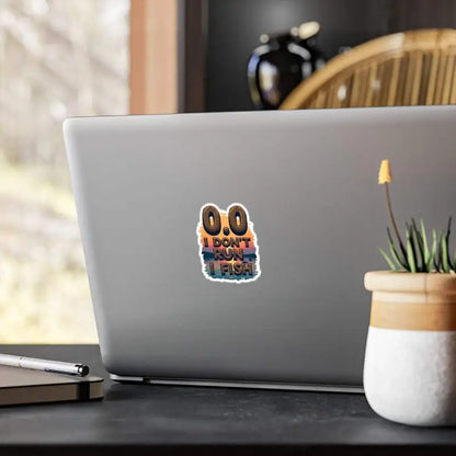 Laptop sticker featuring I Dont Run I Fish design for fishing enthusiasts