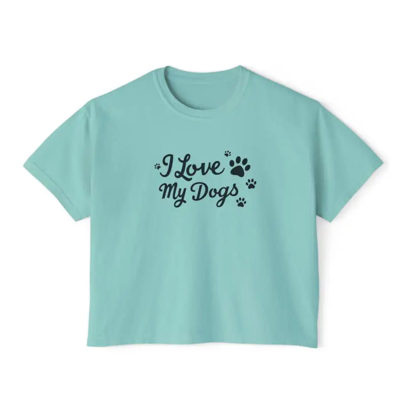 I Love My Dogs Boxy Tee for Women Charming Graphic Tee for Dog Lovers - Ocean State Styles
