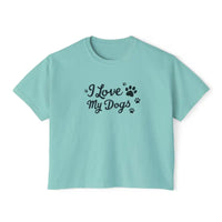 I Love My Dogs Boxy Tee for Women Charming Graphic Tee for Dog Lovers - Ocean State Styles