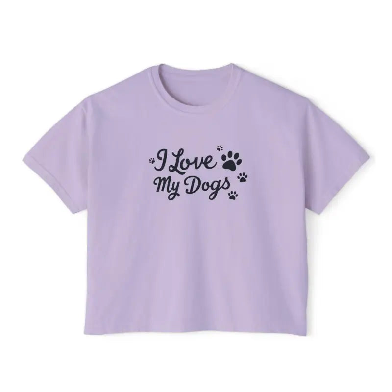 I Love My Dogs Boxy Tee for Women Charming Graphic Tee for Dog Lovers - Ocean State Styles