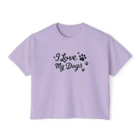 I Love My Dogs Boxy Tee for Women Charming Graphic Tee for Dog Lovers - Ocean State Styles