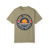 Island Reef Unisex Garment Dyed Eat Beach Relax Repeat Tee - Ocean State Styles