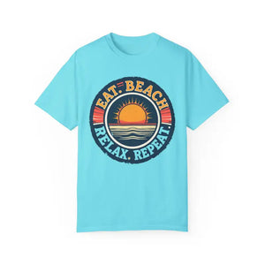 Island Reef Unisex Garment Dyed Eat Beach Relax Repeat Tee - Ocean State Styles