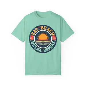 Island Reef Unisex Garment Dyed Eat Beach Relax Repeat Tee - Ocean State Styles
