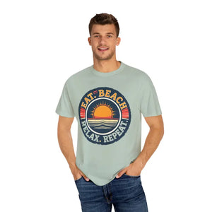 Island Reef Unisex Garment Dyed Eat Beach Relax Repeat Tee - Ocean State Styles