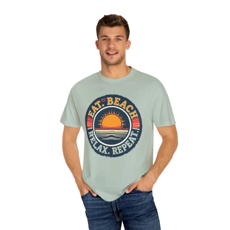 Island Reef Unisex Garment Dyed Eat Beach Relax Repeat Tee - Ocean State Styles
