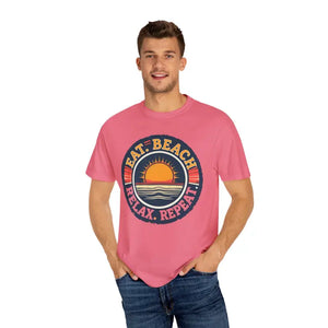 Island Reef Unisex Garment Dyed Eat Beach Relax Repeat Tee - Ocean State Styles
