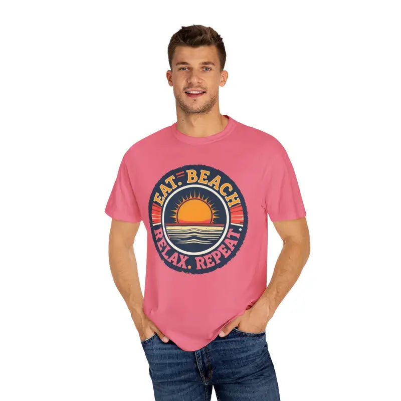 Island Reef Unisex Garment Dyed Eat Beach Relax Repeat Tee - Ocean State Styles