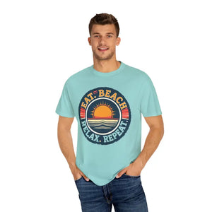 Island Reef Unisex Garment Dyed Eat Beach Relax Repeat Tee - Ocean State Styles
