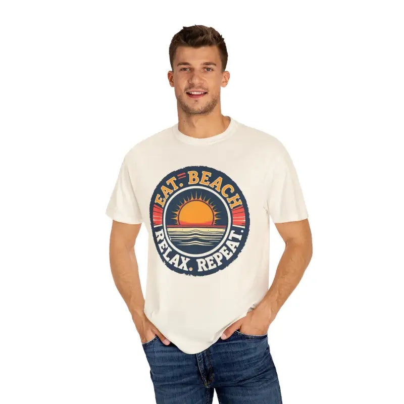 Island Reef Unisex Garment Dyed Eat Beach Relax Repeat Tee - Ocean State Styles