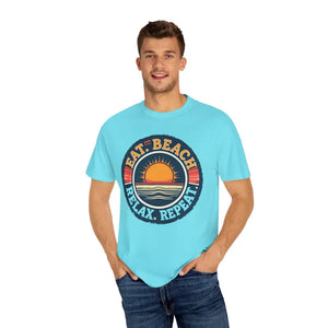Island Reef Unisex Garment Dyed Eat Beach Relax Repeat Tee - Ocean State Styles