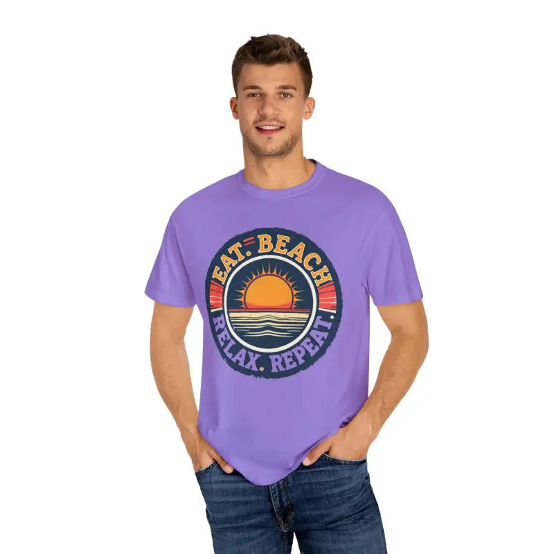 Island Reef Unisex Garment Dyed Eat Beach Relax Repeat Tee - Ocean State Styles