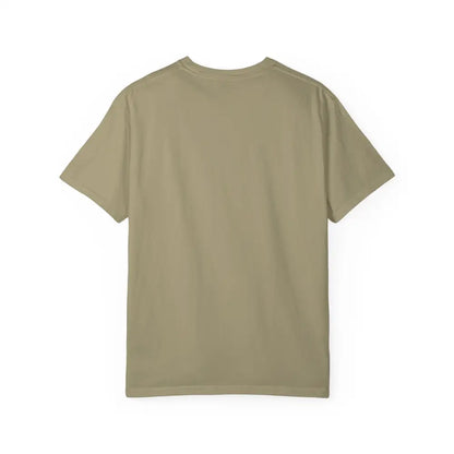 Khaki-colored Island Reef Unisex Garment Dyed Eat Beach Relax Repeat Tee displayed