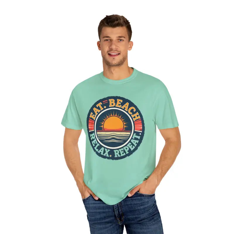 Island Reef Unisex Garment Dyed Eat Beach Relax Repeat Tee - Ocean State Styles