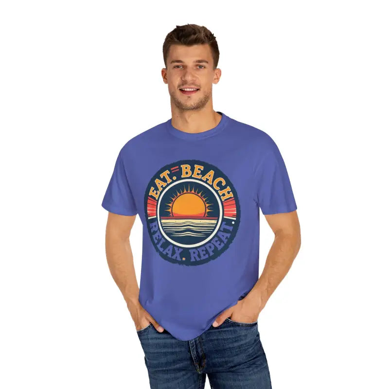 Island Reef Unisex Garment Dyed Eat Beach Relax Repeat Tee - Ocean State Styles
