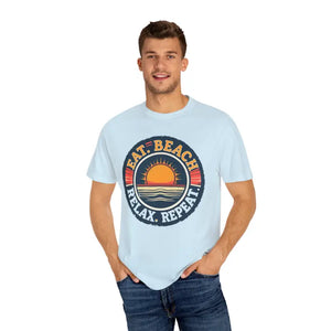 Island Reef Unisex Garment Dyed Eat Beach Relax Repeat Tee - Ocean State Styles