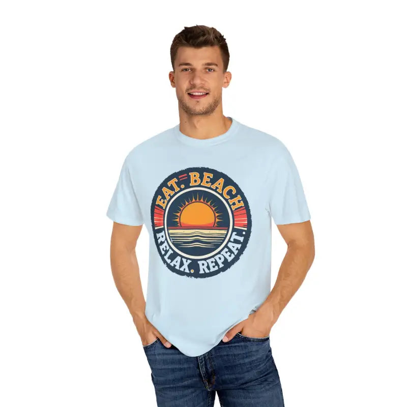 Island Reef Unisex Garment Dyed Eat Beach Relax Repeat Tee - Ocean State Styles