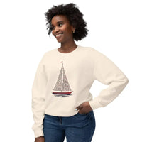 Ivory Sailboat Crewneck Sweatshirt for Nautical Lovers - Ocean State Styles