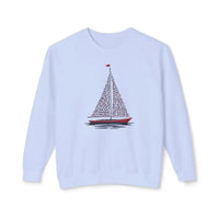 Ivory Sailboat Crewneck Sweatshirt for Nautical Lovers - Ocean State Styles