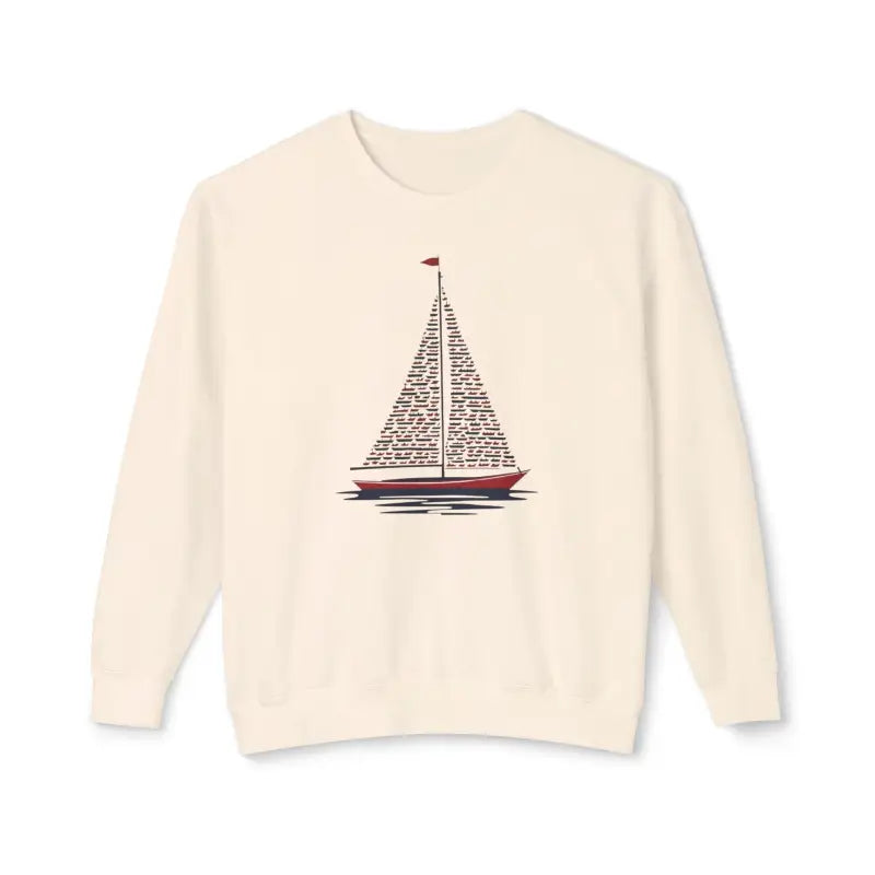 Ivory Sailboat Crewneck Sweatshirt for Nautical Lovers - Ocean State Styles