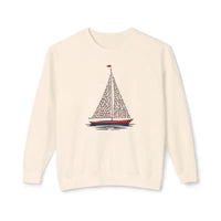 Ivory Sailboat Crewneck Sweatshirt for Nautical Lovers - Ocean State Styles