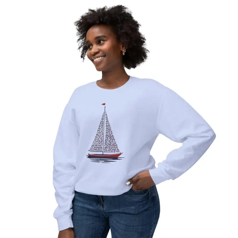 Ivory Sailboat Crewneck Sweatshirt for Nautical Lovers - Ocean State Styles