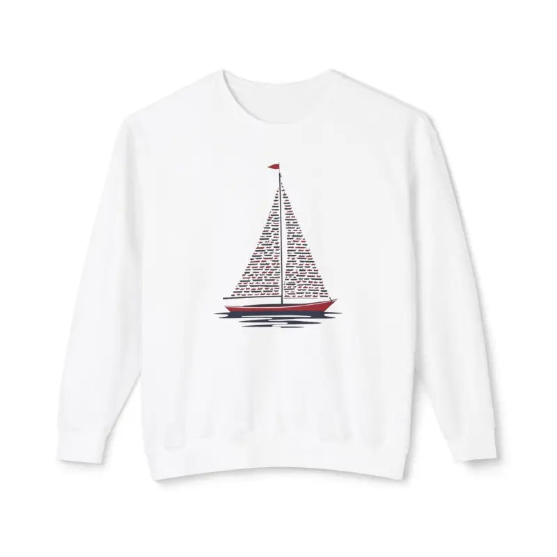 Ivory Sailboat Crewneck Sweatshirt for Nautical Lovers - Ocean State Styles