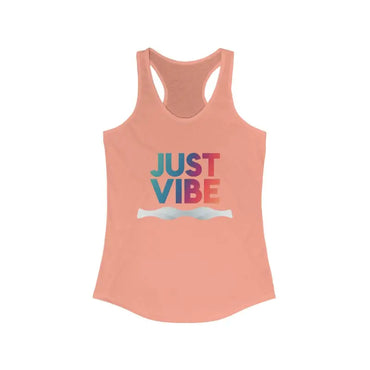 Peach-colored racerback tank top from Just Vibe Women Tank Top Collection
