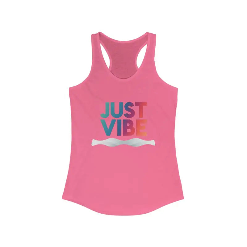 Pink racerback tank top from the Just Vibe Women Tank Top Collection