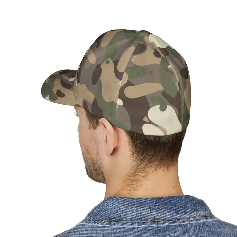 Camo baseball cap featuring Narragansett Rhode Island embroidery for stylish wear