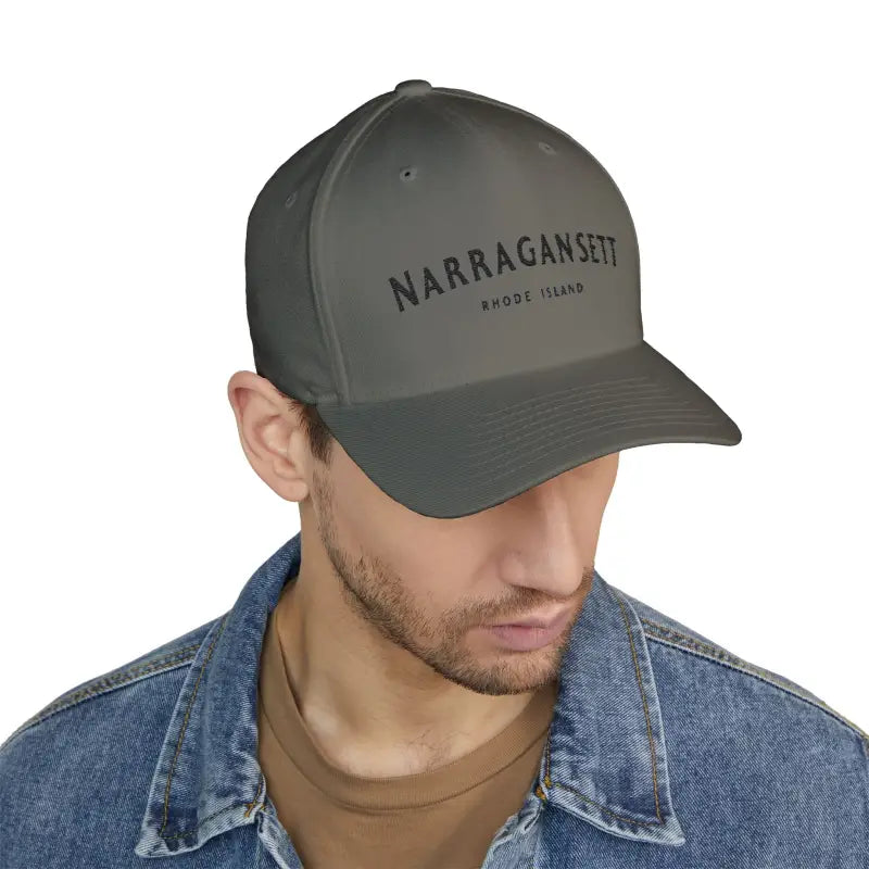 Gray Narragansett baseball cap from the Narragansett Rhode Island Embroidered Cap collection