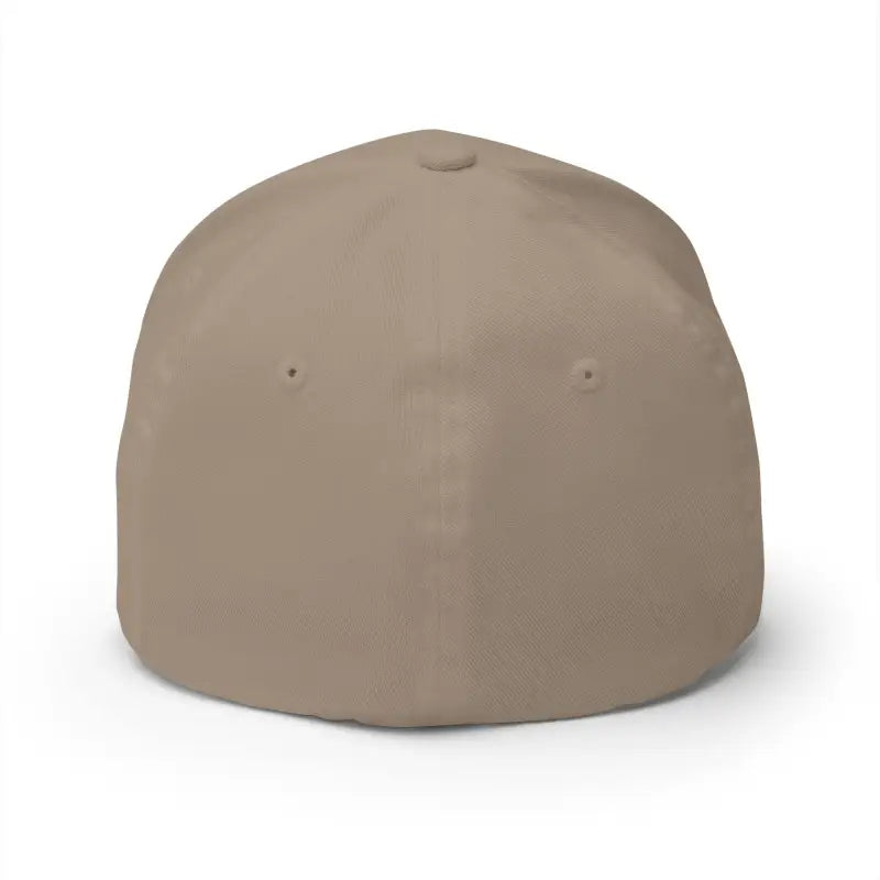 Tan fitted baseball cap featuring Narragansett Rhode Island embroidery for stylish appeal