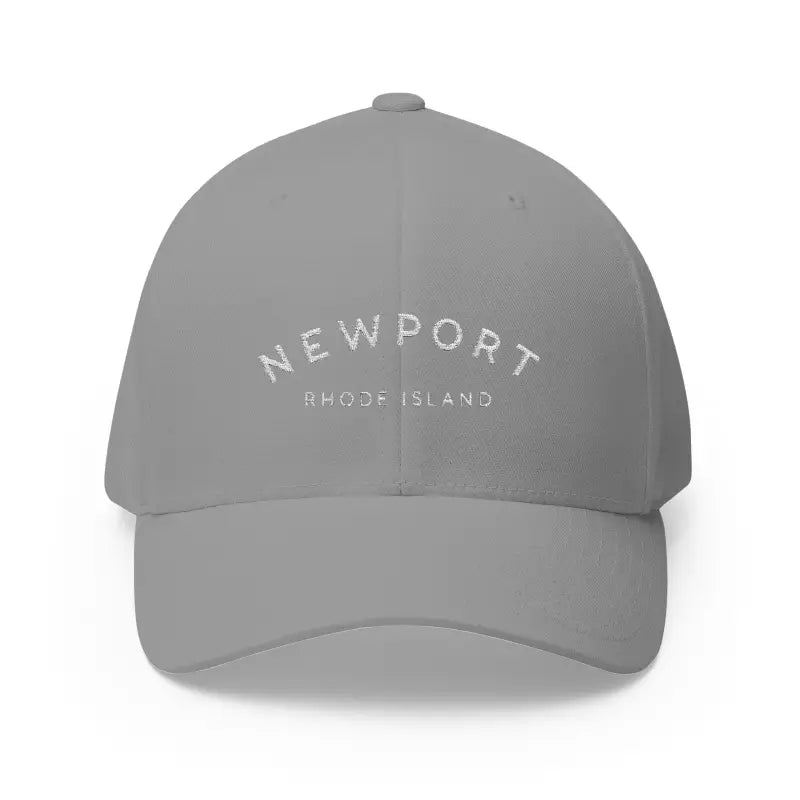 Newport Rhode Island Embroidered Baseball Caps in Khaki Gray and Dark Blue - Ocean State Styles