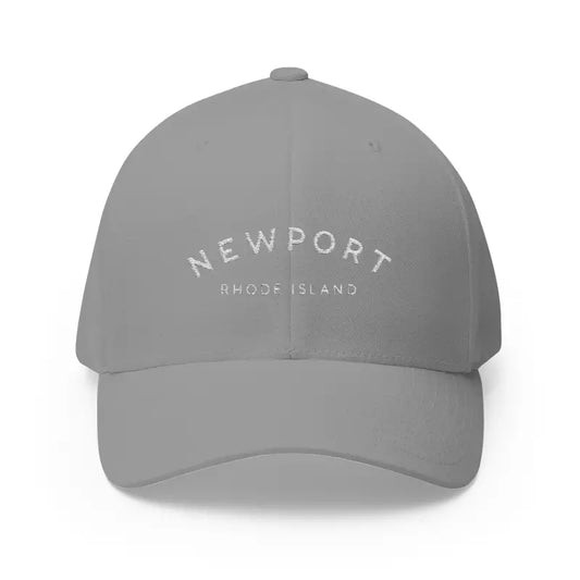 Newport Rhode Island Embroidered Baseball Caps in Khaki Gray and Dark Blue - Ocean State Styles
