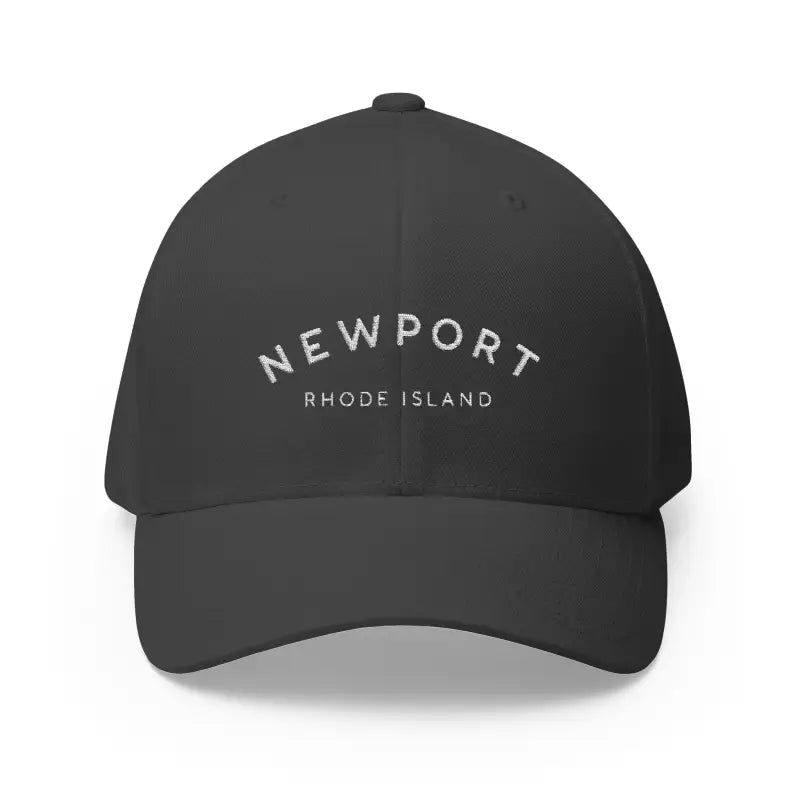Newport Rhode Island Embroidered Baseball Caps in Khaki Gray and Dark Blue - Ocean State Styles