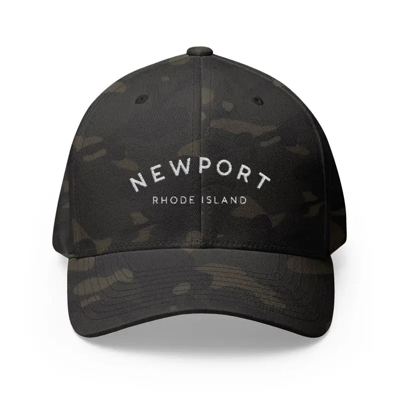 Newport Rhode Island Embroidered Baseball Caps in Khaki Gray and Dark Blue - Ocean State Styles
