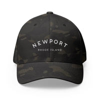 Newport Rhode Island Embroidered Baseball Caps in Khaki Gray and Dark Blue - Ocean State Styles