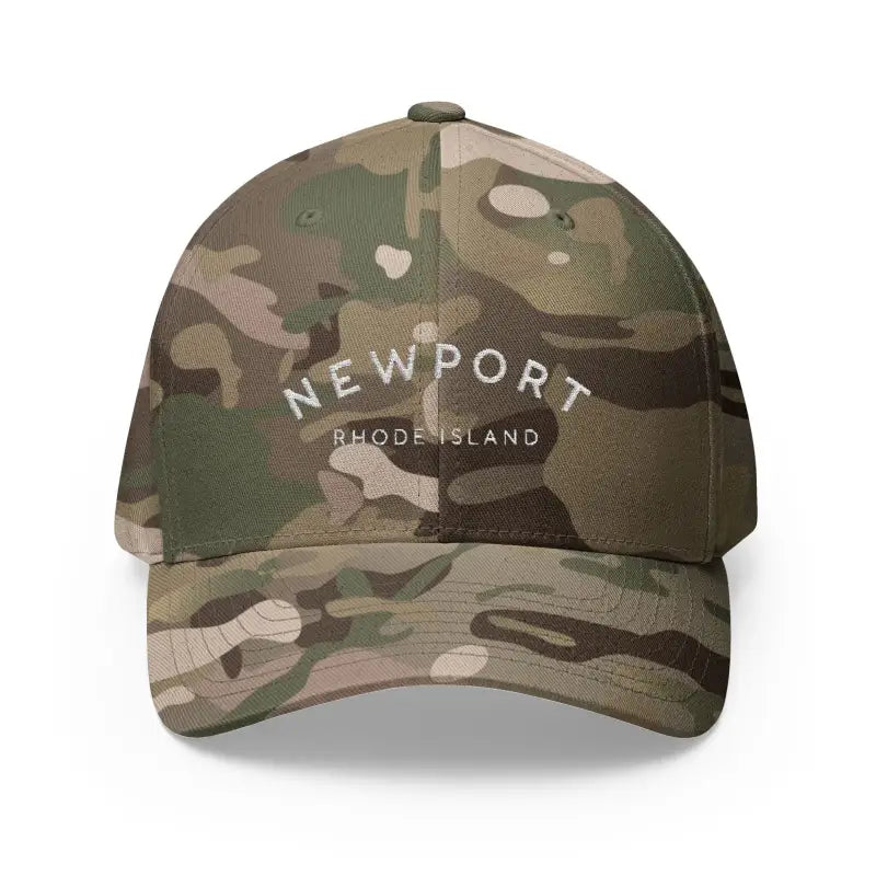 Newport Rhode Island Embroidered Baseball Caps in Khaki Gray and Dark Blue - Ocean State Styles