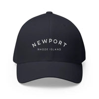 Newport Rhode Island Embroidered Baseball Caps in Khaki Gray and Dark Blue - Ocean State Styles