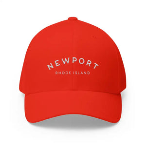 Newport Rhode Island Embroidered Baseball Caps in Khaki Gray and Dark Blue - Ocean State Styles