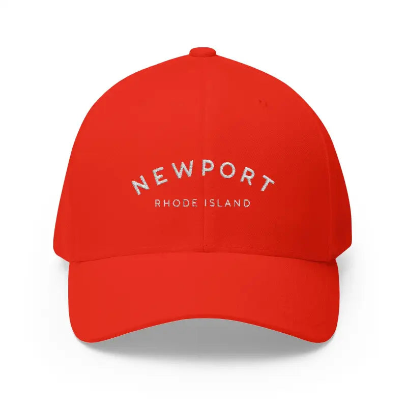 Newport Rhode Island Embroidered Baseball Caps in Khaki Gray and Dark Blue - Ocean State Styles