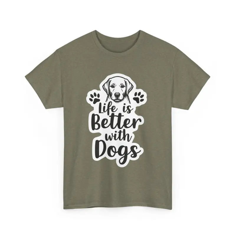 Life Is Better With Dogs Unisex Cotton Tee for Pet Lovers - Ocean State Styles