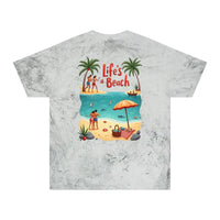 Life's a Beach Unisex Color Blasted Tie Dye T Shirt Fun - Ocean State Styles